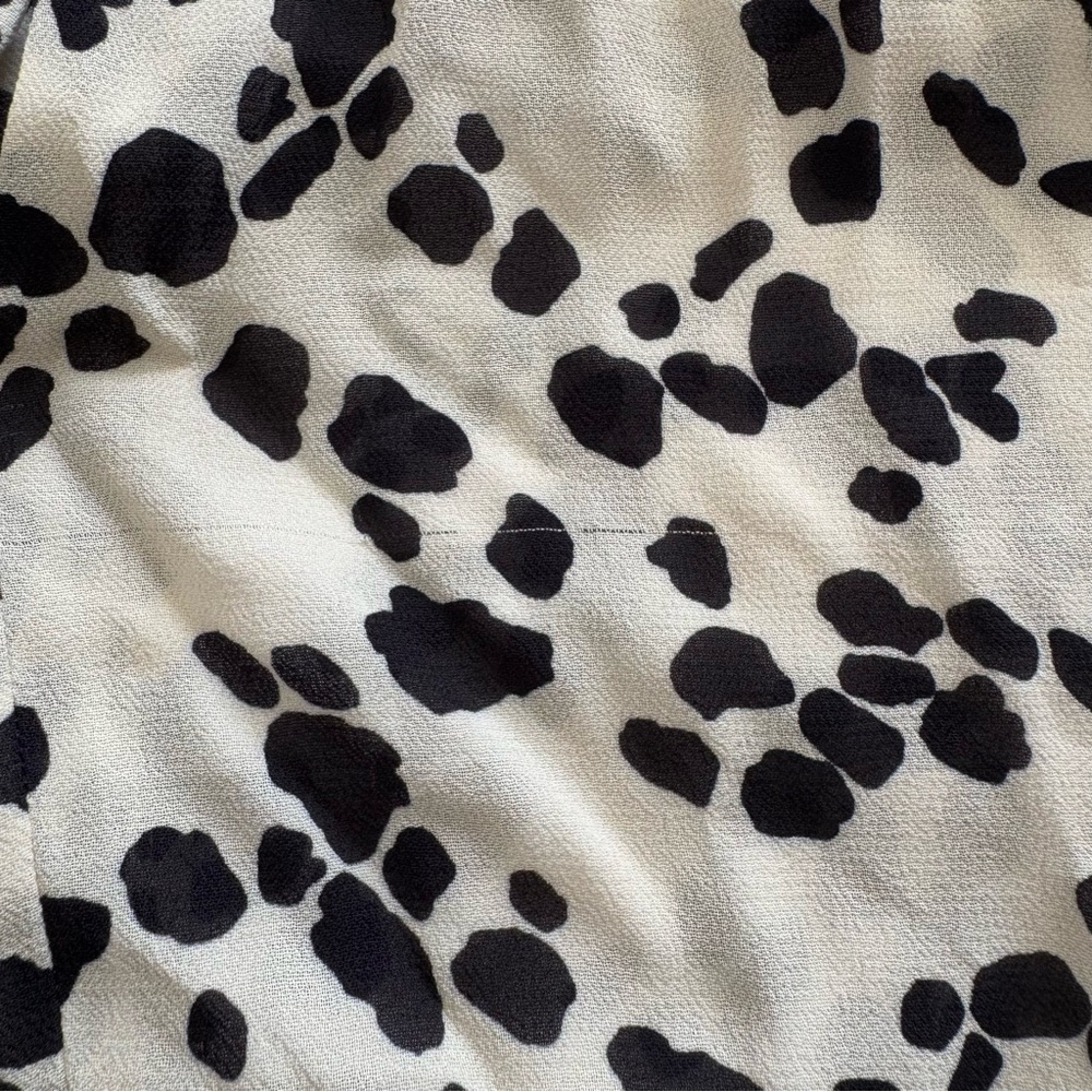 Sheer Leopard Print Blouse - 100% Viscose, Size P, Button-Up, Long Sleeve - Picture 13 of 14